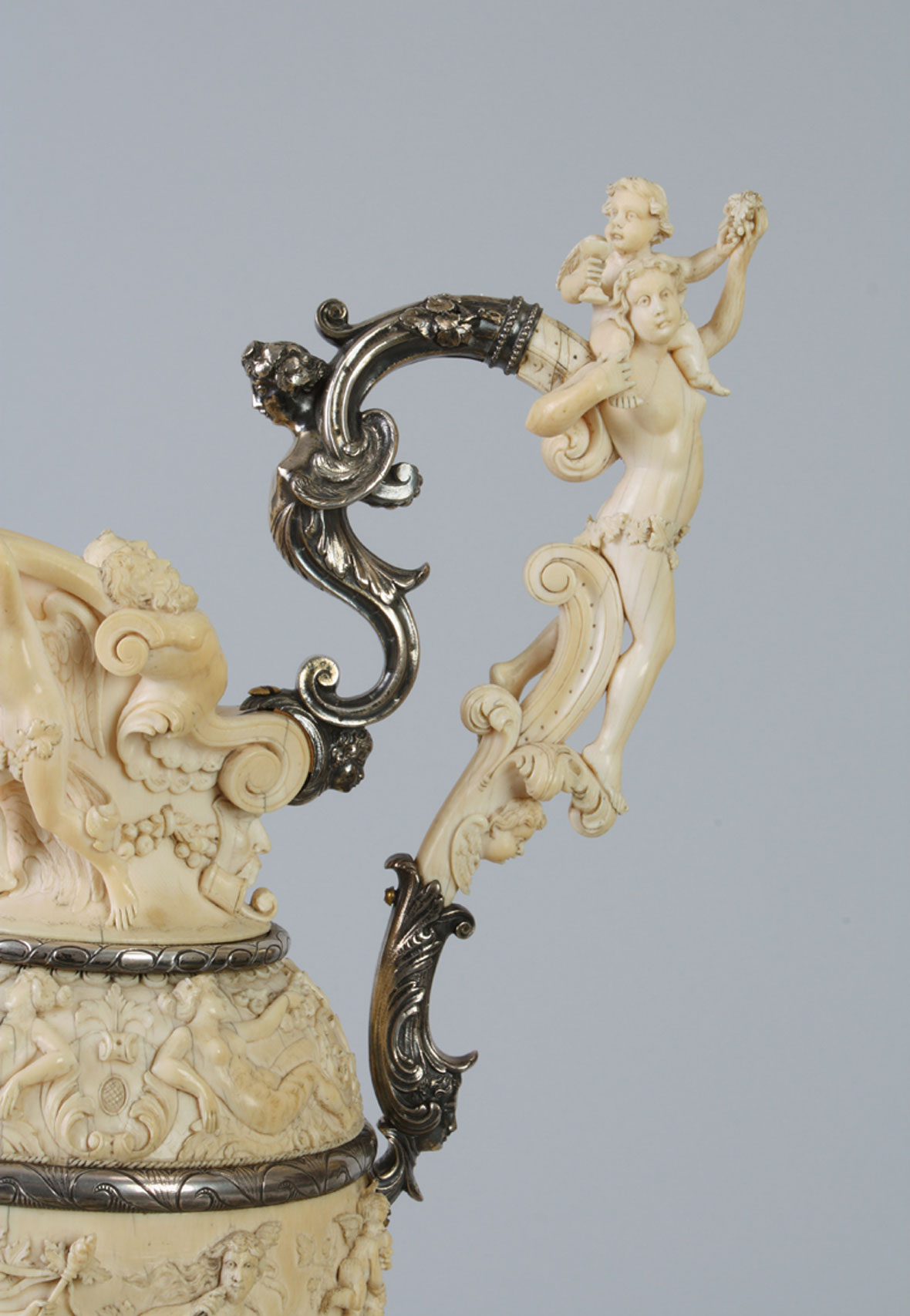Carved Ivory Ewer and Charger